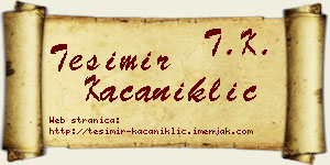 Tešimir Kačaniklić vizit kartica